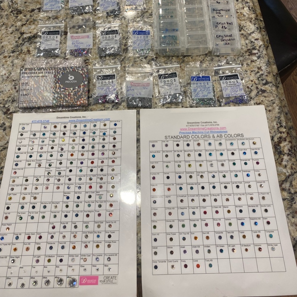 Assorted Hot Fix Crystal Gemstones